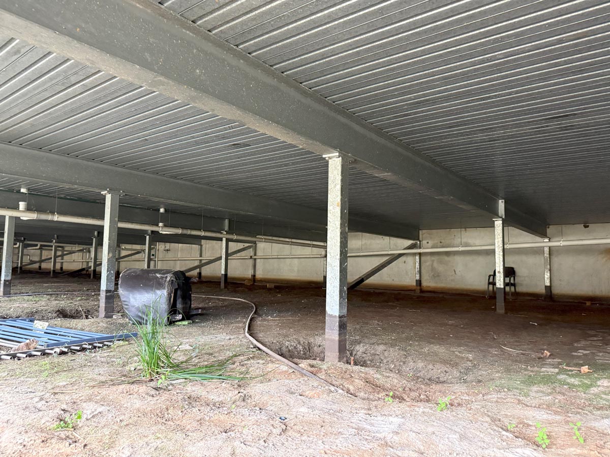 Steel columns and stormwater channels beneath a sub-regional shopping centre