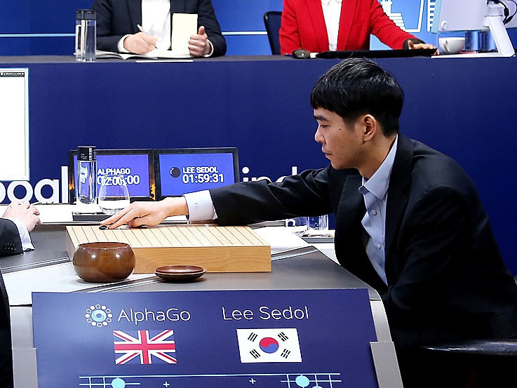 Lee Sedol playing AlphaGo at the game of Go